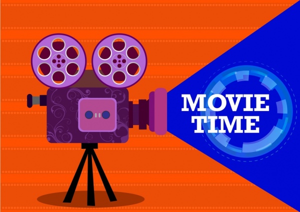icône de film temps fond coloré cine projector