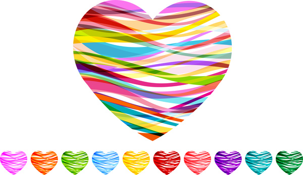 forma de coração multicolor