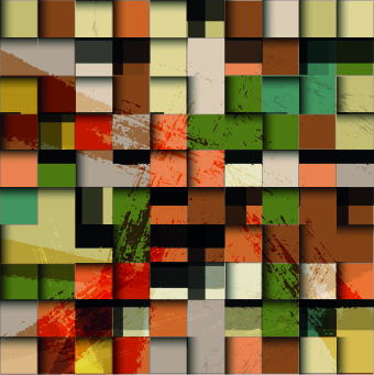 origens de quadrados de mosaicos multicoloridos