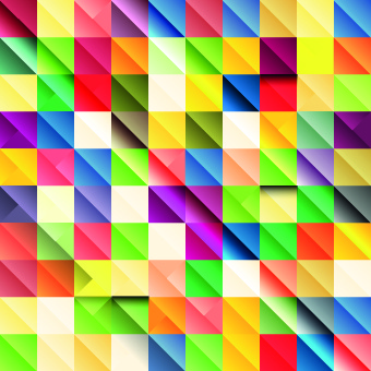 origens de quadrados de mosaicos multicoloridos
