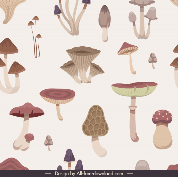 template pola jamur desain klasik yang elegan