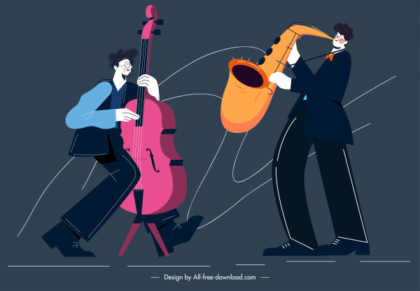 Musik Hintergrund accoustic Performance Skizze Cartoon-Design