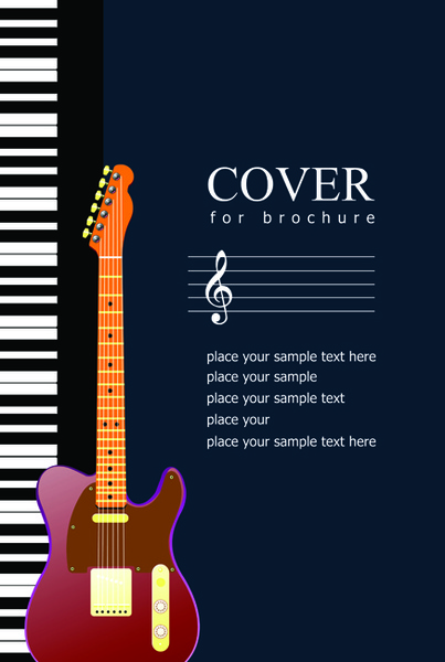 Musica Brochure cover vector background
