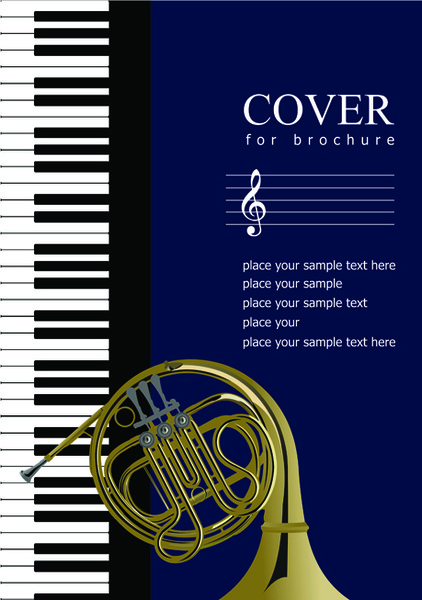Musica Brochure cover vector background