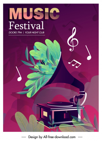 Musik Festival Poster retro Lautsprecher Skizze