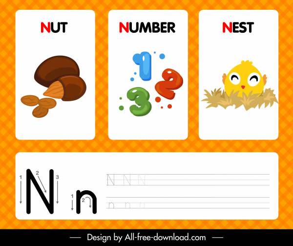 n алфавит обучения фон орех номер гнезда символы