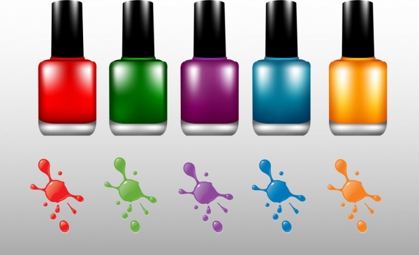 pintura botellas anuncio brillante colorida decoración de uñas