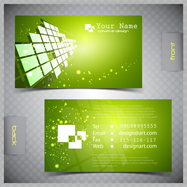 Nombre de estilo moderno, diseño de la tarjeta con verde