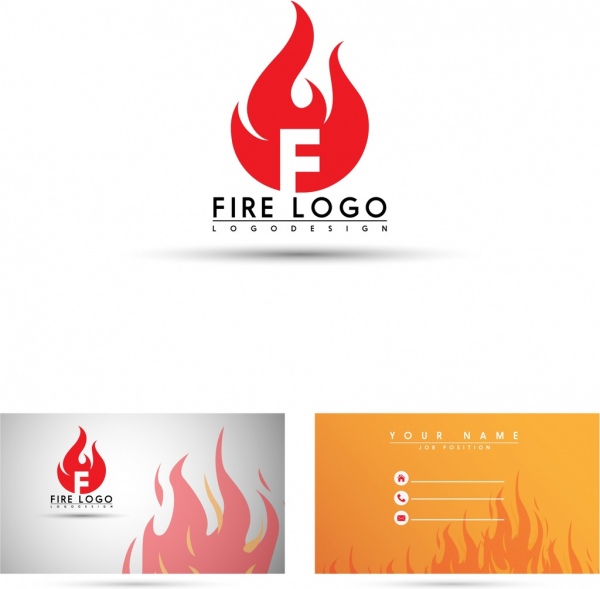 api template kartu nama logo ikon api latar belakang