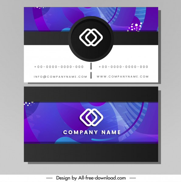шаблон визитной карточки современный элегантный абстрактный синий декор
