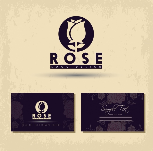 Name Karte Vorlage rose Symbol Logo-design