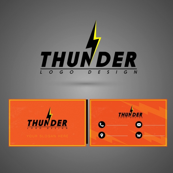 nama kartu template thunder logo dekorasi