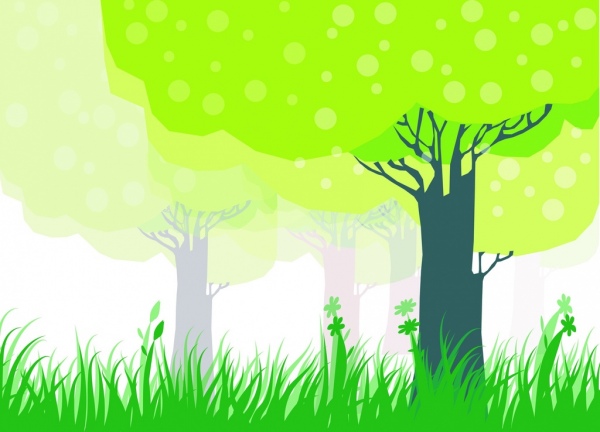 естественный лес фон зеленые деревья и трава украшение