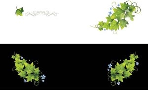 Natural bannière de vector art floral vert plante