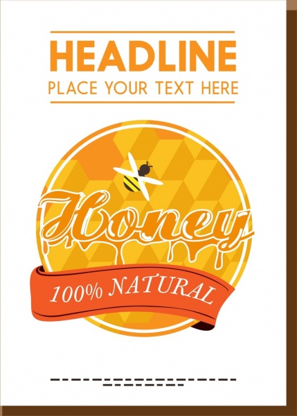 mel natural promoção banner fita abelha pente decoração