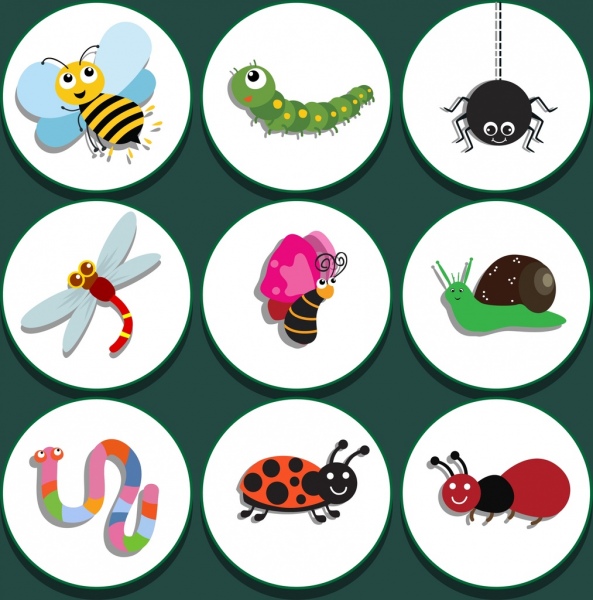 Natürlicher Insektenschutz Symbole Isolierung farbige stilisierte design