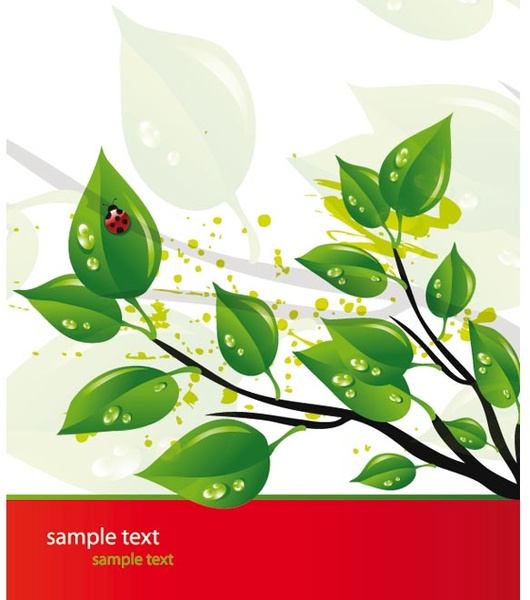 alam daun hijau ekologi brosur template vektor