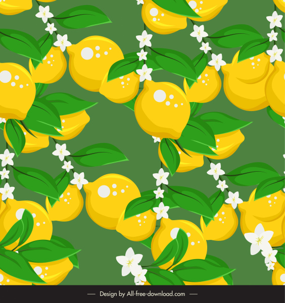 patrón de limón natural brillante diseño clásico