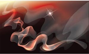 natural rojo brillante ilustración de arte vector bandera de humo