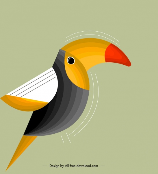 Natur Hintergrund bunte Papagei Symbol flach klassisches design