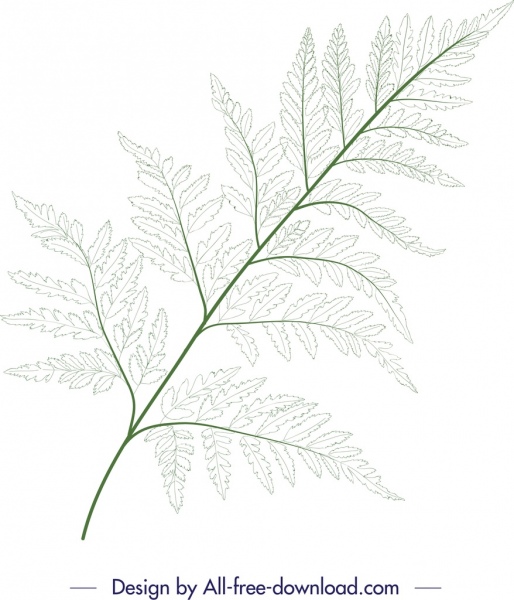 자연 배경 녹색 잎 분기 스케치