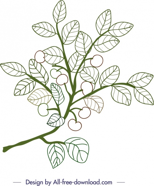 자연 배경 녹색 잎 스케치