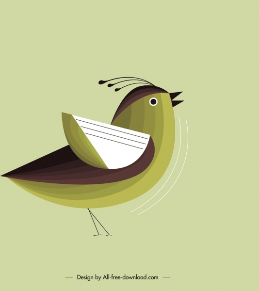 alam latar belakang hijau sparrow ikon klasik desain flat