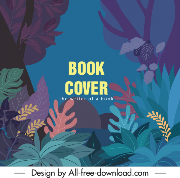 doğa kitap kapağı şablonu renkli klasik orman sahnesi