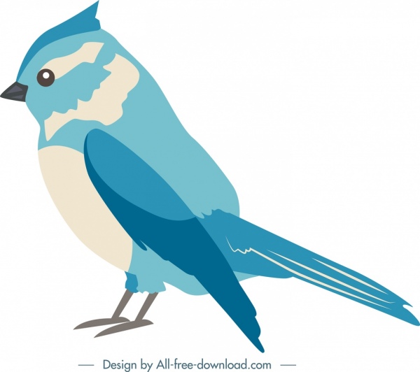 طبيعة تصميم عنصر الطيور الزرقاء رمز رسم الكرتون