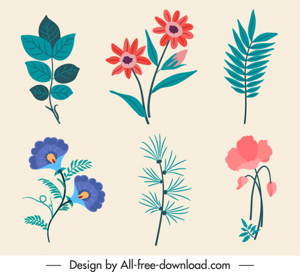 Natur Design Elemente klassische Blumenblatt Skizze