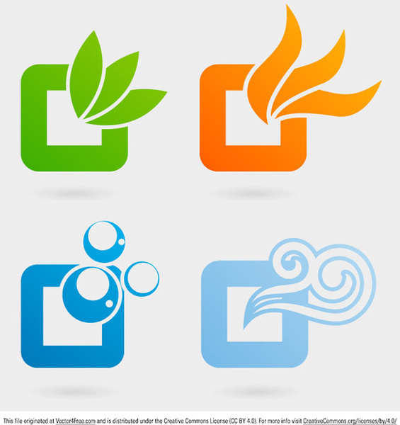 logotipos de elementos de natureza