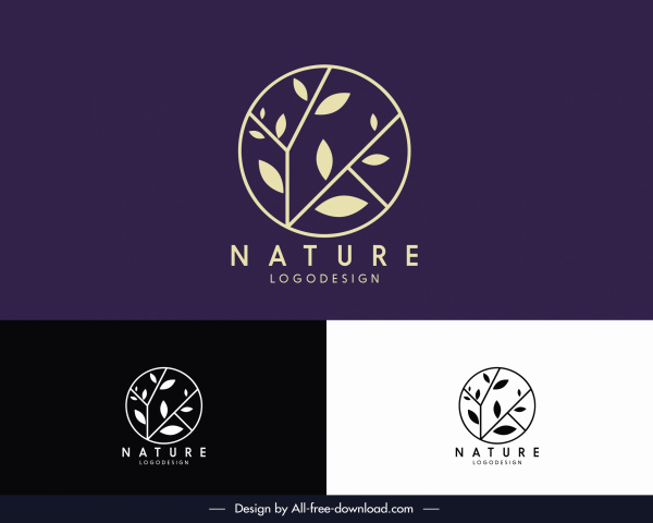 naturaleza logotype árbol plano rama esquema círculo diseño