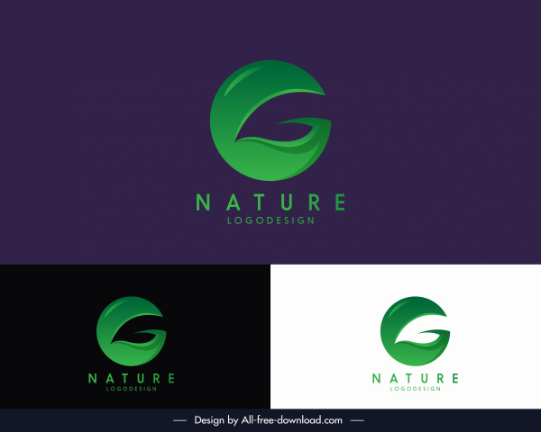 Natur-Logo-Typ moderne grüne Blatt Skizze Kreis Layout
