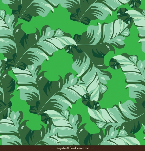 daun alam pola hijau lebat dekorasi