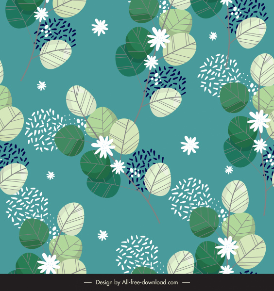 자연 패턴 템플릿 플랫 클래식 잎 꽃잎 장식