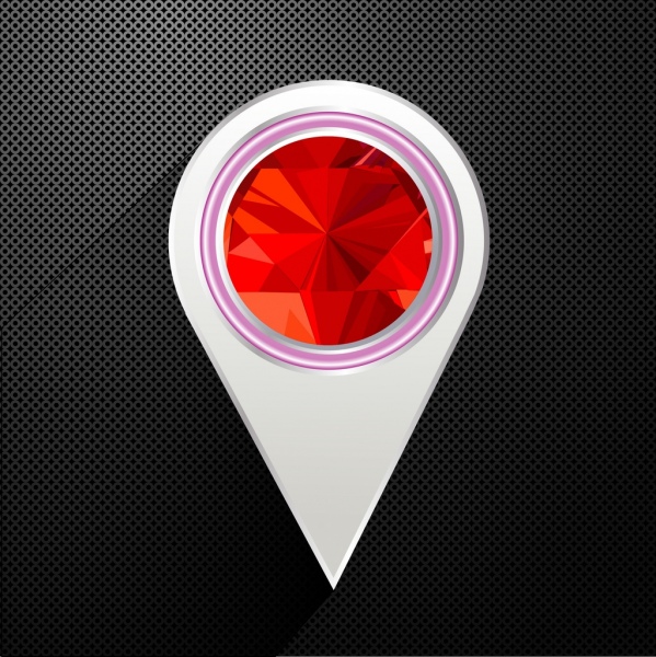 marqueur de navigation modèle moderne arrondie rouge décor polygonal