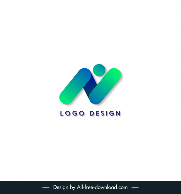 n 3D y logotipo minimalista diseño de texto estilizado simétrico