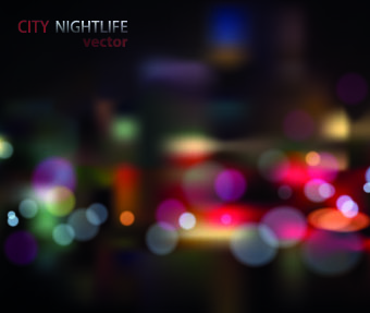 neon kota kehidupan malam vektor latar belakang set