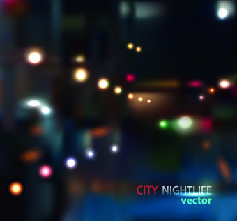 neon kota kehidupan malam vektor latar belakang set
