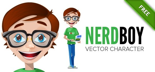 personnage vectoriel nerd