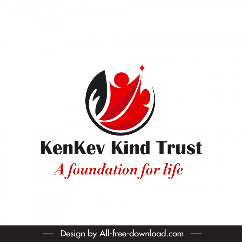 neutre logo kenkev genre confiance ong slogan modèle plat dynamique humain symbole textes croquis