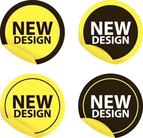 nuevos vectores de stickers de diseño