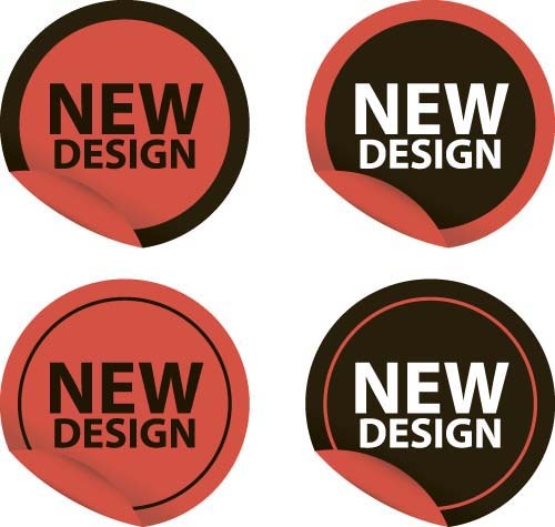 nuevos vectores de stickers de diseño