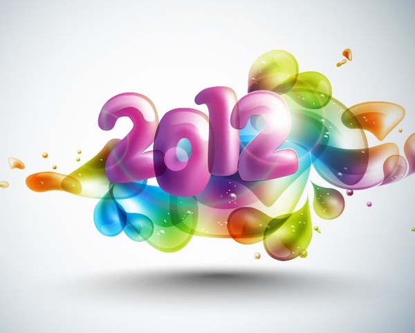 Yeni yıl soyut 2012 renkli tasarımı ile