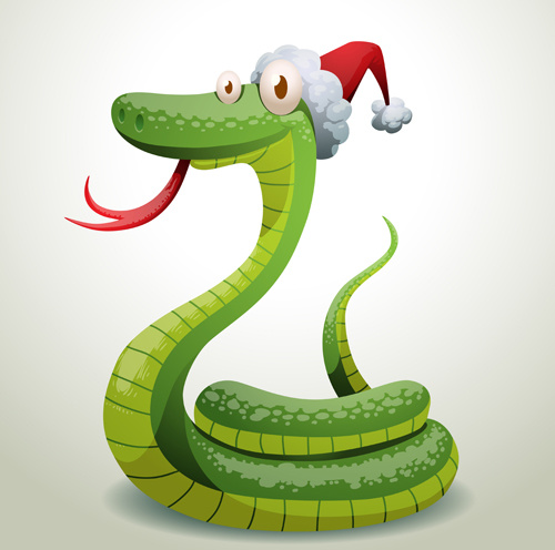 tahun baru snake13 desain vector set