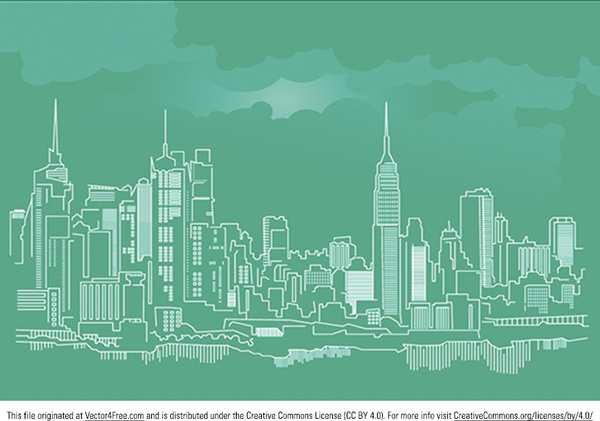 La ciudad de Nueva York Skyline vector