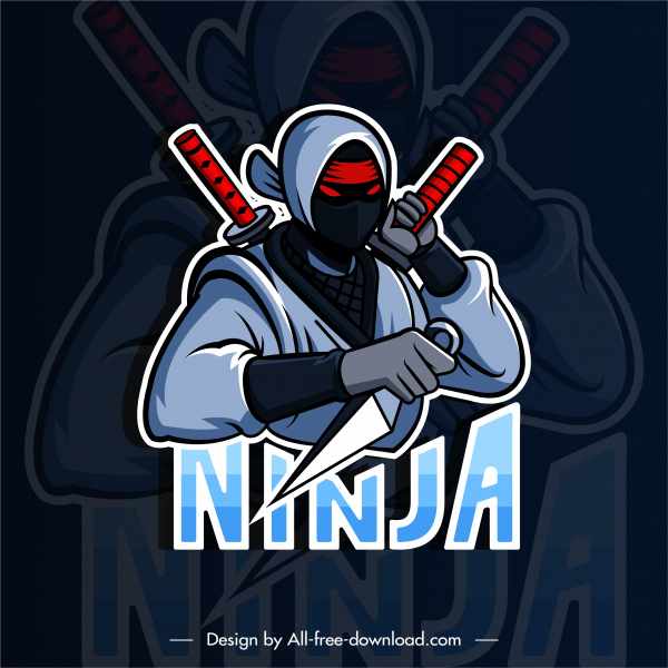 Ninja Hintergrund dunkel verschwommen Mockup Dekor