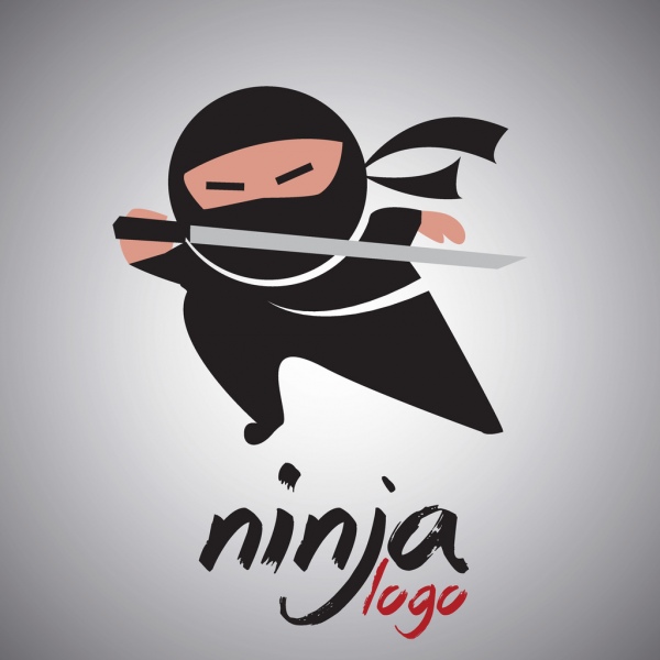 Ninja logo dengan pedang