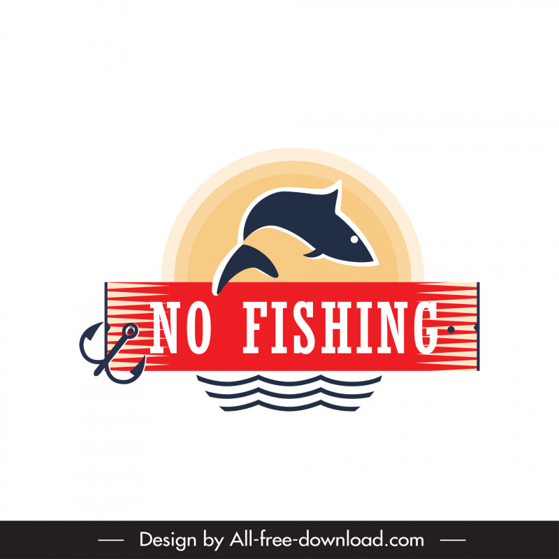  Pas de timbre de pêche classique dynamique poisson croquis