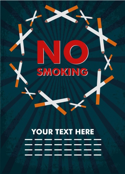 ne pas fumer banner cigarettes icônes cross symboles